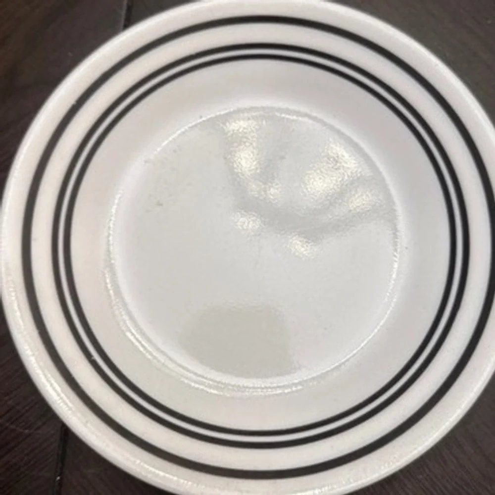 Corelle Black Orchid Bread and Butter Plate 6.75 Inch‎ White with Black Rings